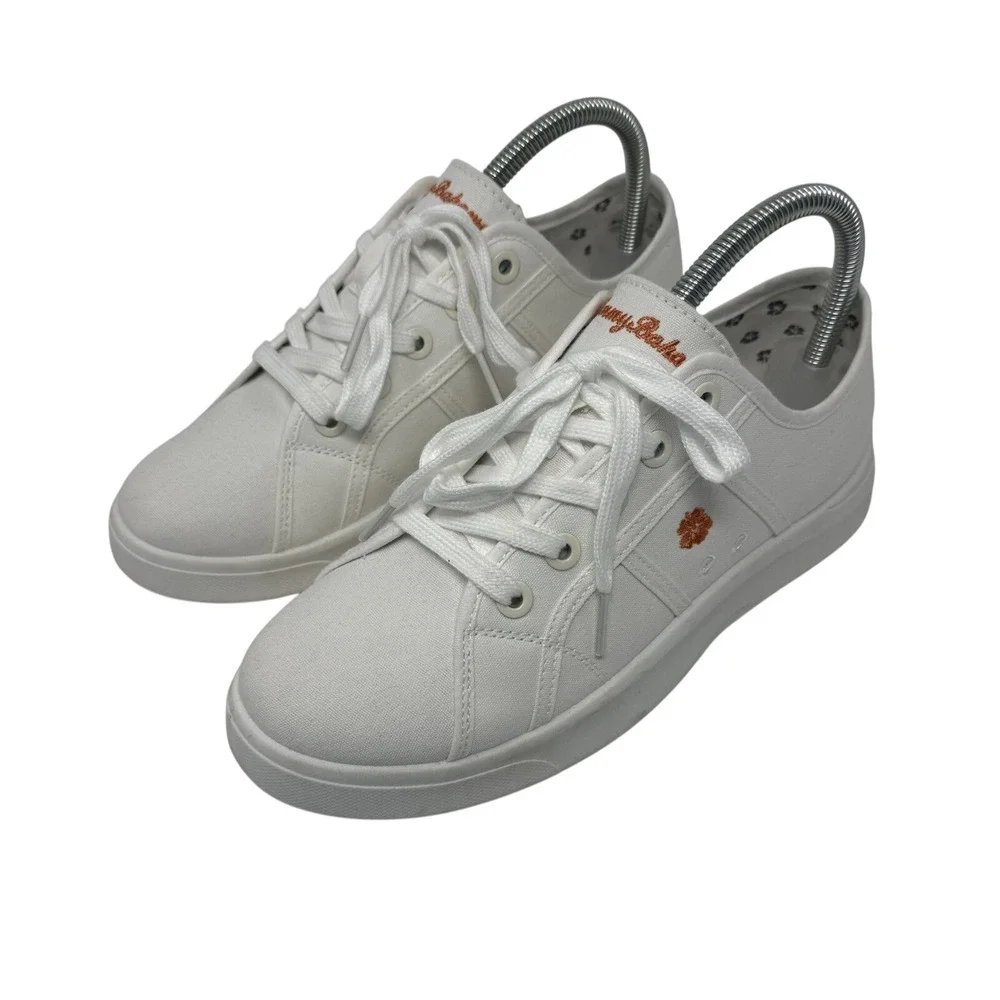 Women's Tommy Bahama Memory Foam Lorena Canvas Lace Up Shoes White New‎